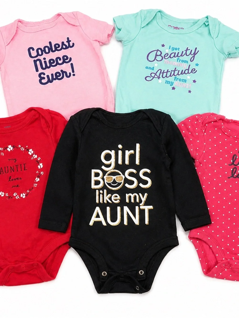 Carter's Black Baby One-Piece with Gold 'Girl Boss' Graphic